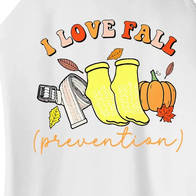 I Love Fall Women’s Perfect Tri Rocker Tank