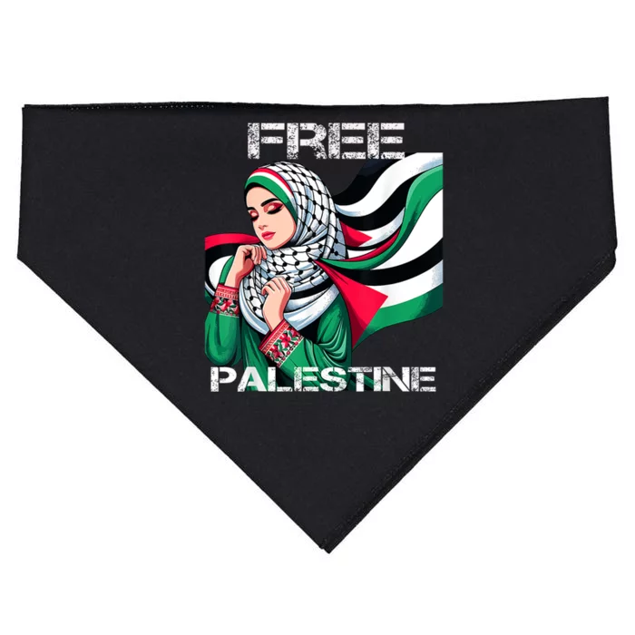 I Love Free Palestine Flag Save Gaza Strip Palestinian USA-Made Doggie Bandana