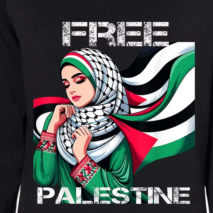 I Love Free Palestine Flag Save Gaza Strip Palestinian Womens California Wash Sweatshirt