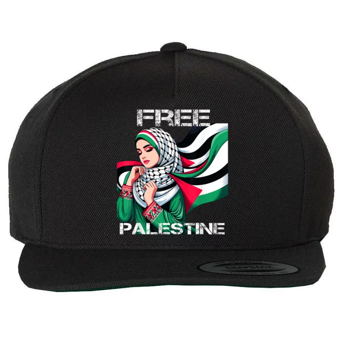 I Love Free Palestine Flag Save Gaza Strip Palestinian Wool Snapback Cap