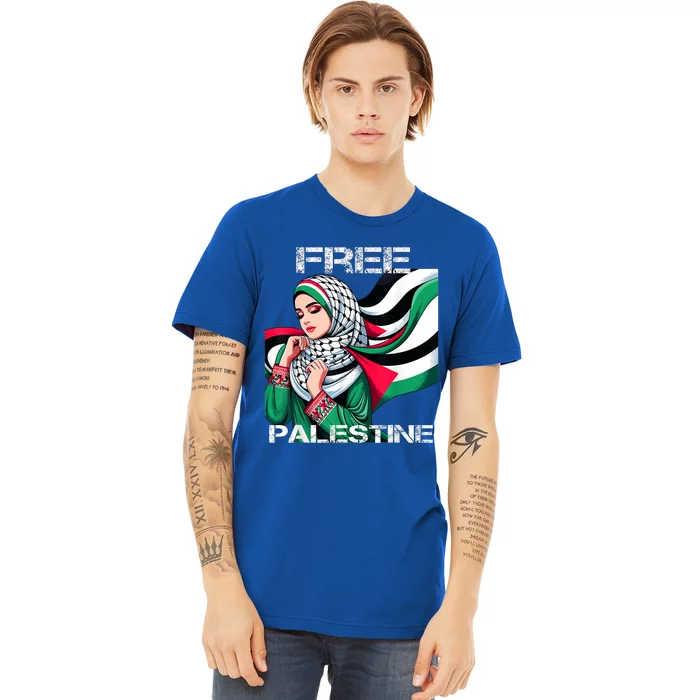 I Love Free Palestine Flag Save Gaza Strip Palestinian Premium T-Shirt