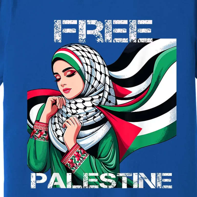 I Love Free Palestine Flag Save Gaza Strip Palestinian Premium T-Shirt