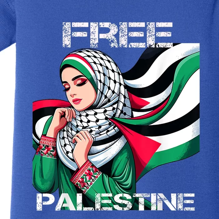 I Love Free Palestine Flag Save Gaza Strip Palestinian Baby Bodysuit