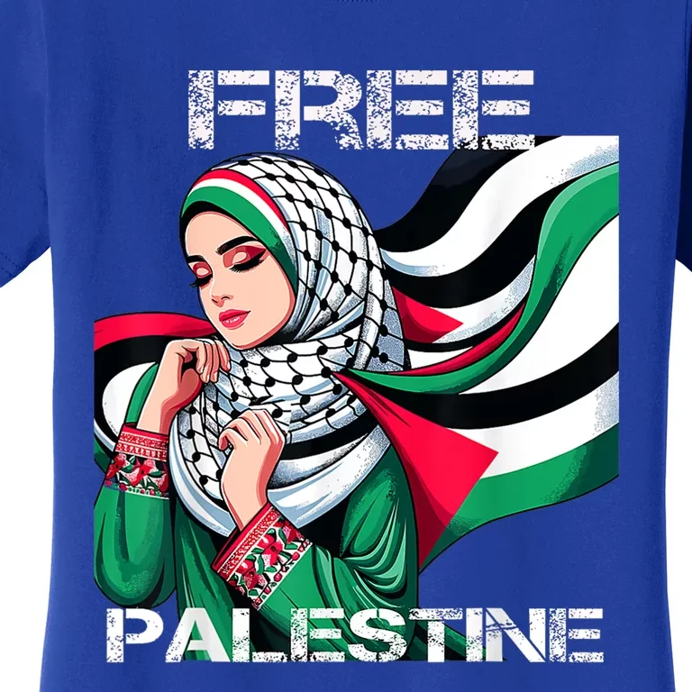 I Love Free Palestine Flag Save Gaza Strip Palestinian Women's T-Shirt