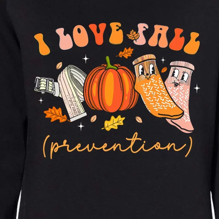 I Love Fall Prevention Fall Physical Therapy Womens California Wash Sweatshirt