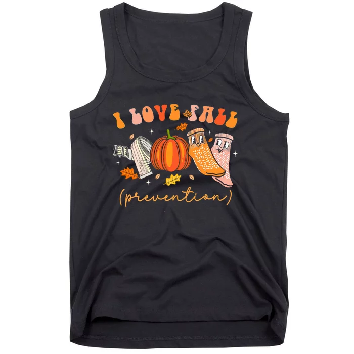 I Love Fall Prevention Fall Physical Therapy Tank Top