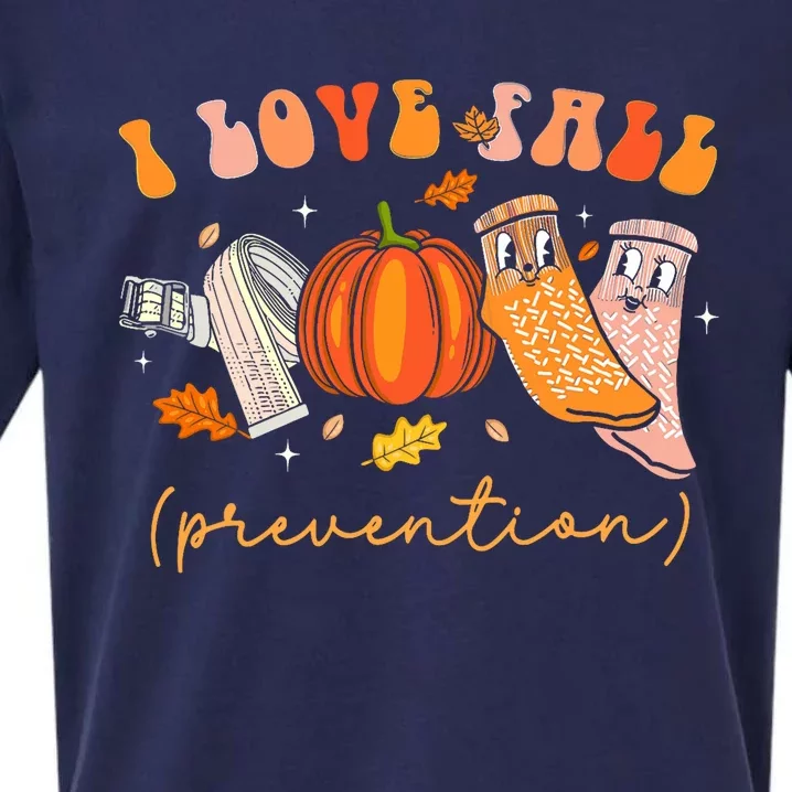 I Love Fall Prevention Fall Physical Therapy Sueded Cloud Jersey T-Shirt