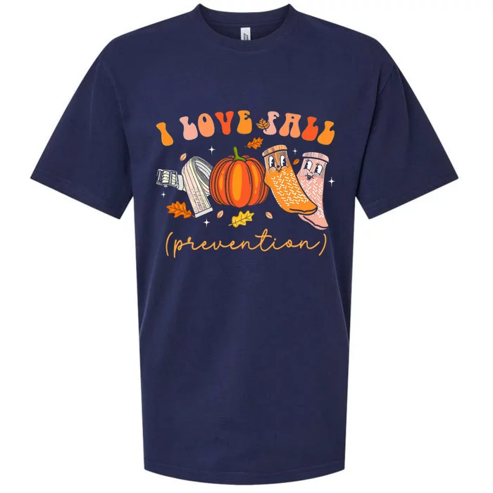 I Love Fall Prevention Fall Physical Therapy Sueded Cloud Jersey T-Shirt