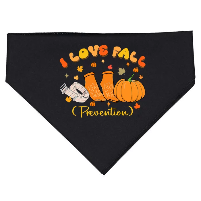 I Love Fall Prevention Nurse Fall Physical Therapy USA-Made Doggie Bandana