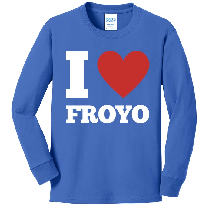 I Love Froyo Frozen Yogurt Lover National Froyo Day Funny Gift Kids Long Sleeve Shirt