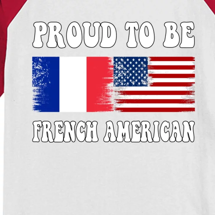 I Love France I Love Usa Proud To Be French American Flag Gift Kids Colorblock Raglan Jersey