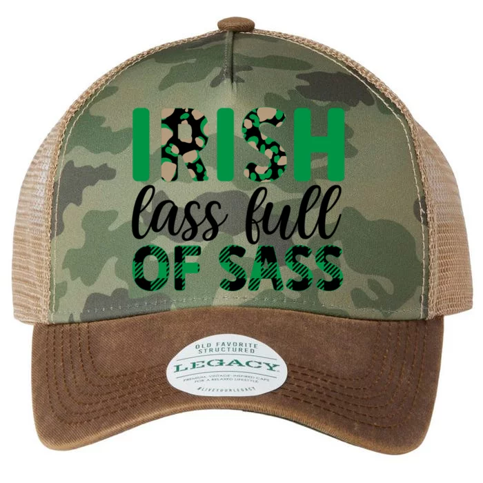 Irish Lass Full Of Sass Green Plaid St Patricks Day Legacy Tie Dye Trucker Hat