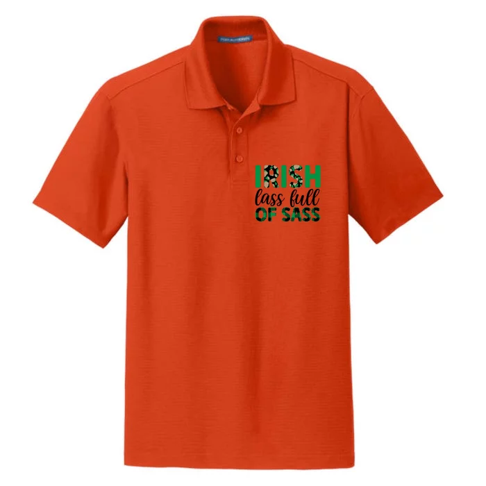 Irish Lass Full Of Sass Green Plaid St Patricks Day Dry Zone Grid Performance Polo