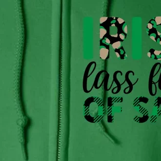 Irish Lass Full Of Sass Green Plaid St Patricks Day Full Zip Hoodie