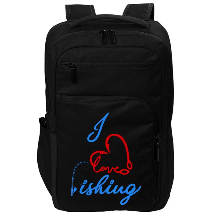 I Love Fishing Fish Lover Bait Reel Impact Tech Backpack