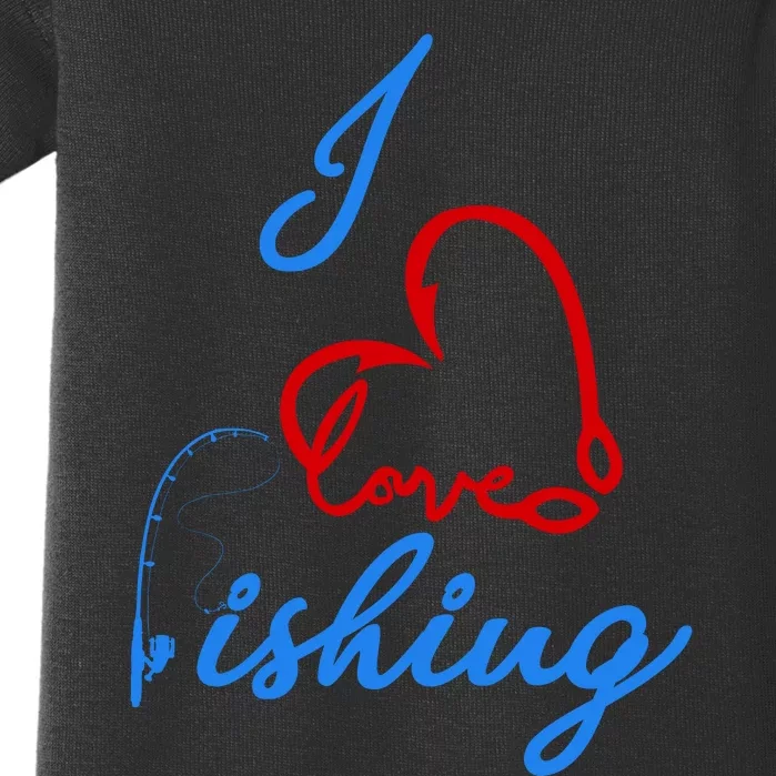 I Love Fishing Fish Lover Bait Reel Baby Bodysuit