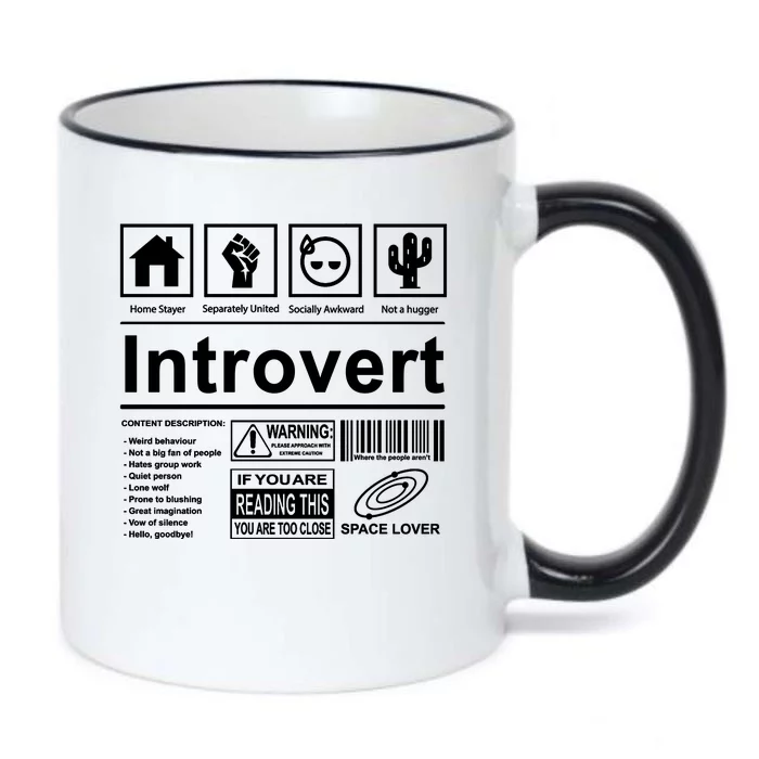 Introvert Label Funny Gift Black Color Changing Mug