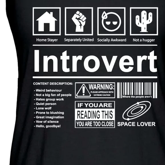 Introvert Label Funny Gift Ladies Essential Flowy Tank