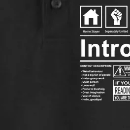 Introvert Label Funny Gift Dry Zone Grid Performance Polo