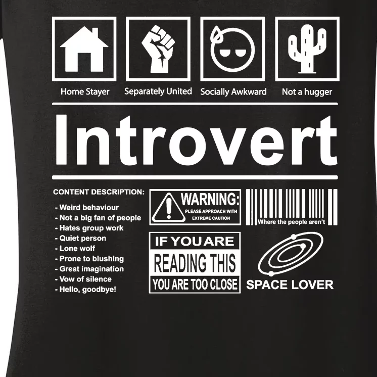 Introvert Label Funny Gift Women's V-Neck T-Shirt