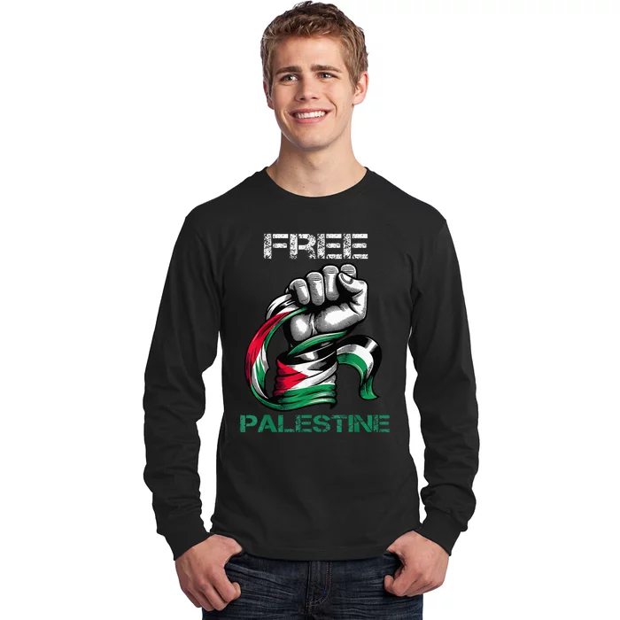 I Love Free Palestine Flag Save Gaza Strip Palestinian Long Sleeve Shirt