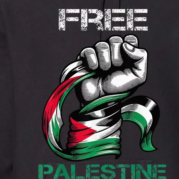 I Love Free Palestine Flag Save Gaza Strip Palestinian Premium Hoodie