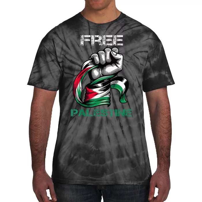 I Love Free Palestine Flag Save Gaza Strip Palestinian Tie-Dye T-Shirt