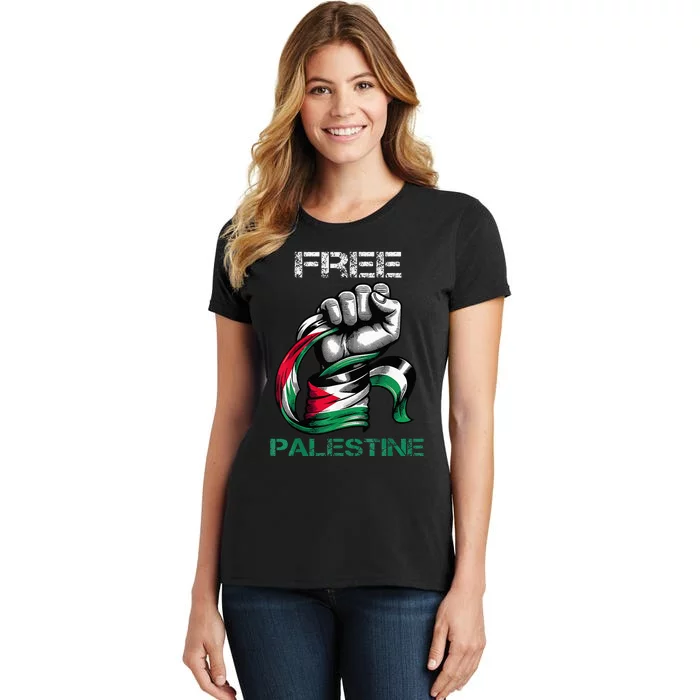 I Love Free Palestine Flag Save Gaza Strip Palestinian Women's T-Shirt