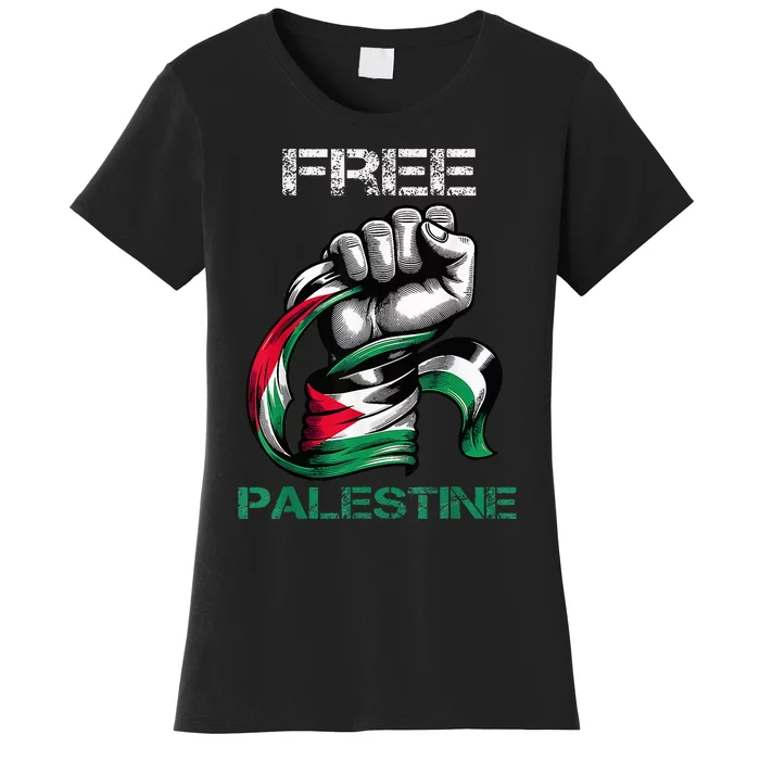 I Love Free Palestine Flag Save Gaza Strip Palestinian Women's T-Shirt