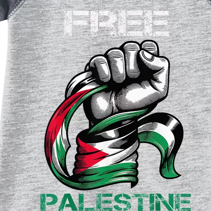 I Love Free Palestine Flag Save Gaza Strip Palestinian Infant Baby Jersey Bodysuit