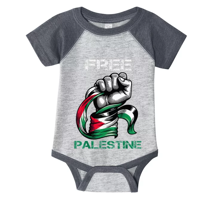 I Love Free Palestine Flag Save Gaza Strip Palestinian Infant Baby Jersey Bodysuit