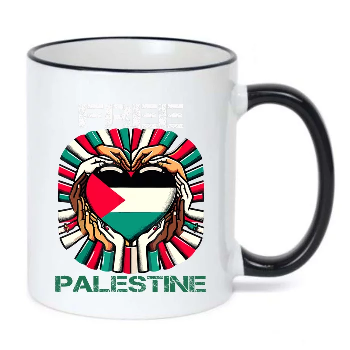 I Love Free Palestine Flag Save Gaza Strip Palestinian Black Color Changing Mug