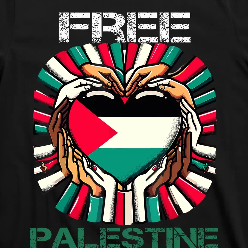 I Love Free Palestine Flag Save Gaza Strip Palestinian T-Shirt