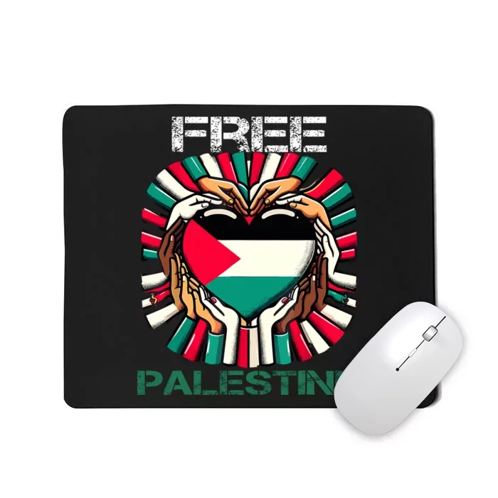 I Love Free Palestine Flag Save Gaza Strip Palestinian Mousepad