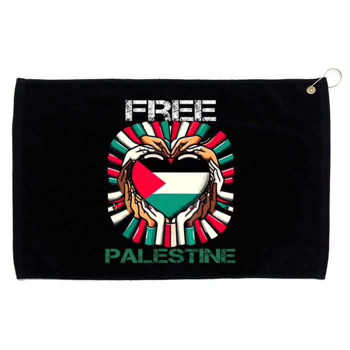 I Love Free Palestine Flag Save Gaza Strip Palestinian Grommeted Golf Towel