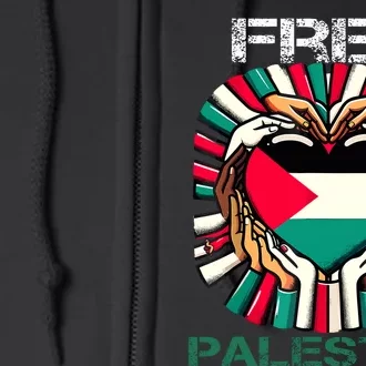 I Love Free Palestine Flag Save Gaza Strip Palestinian Full Zip Hoodie