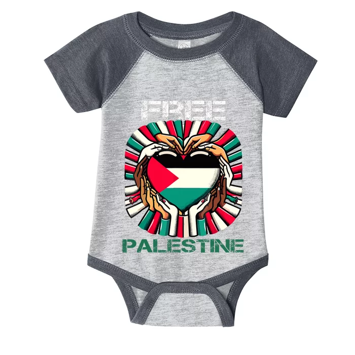 I Love Free Palestine Flag Save Gaza Strip Palestinian Infant Baby Jersey Bodysuit