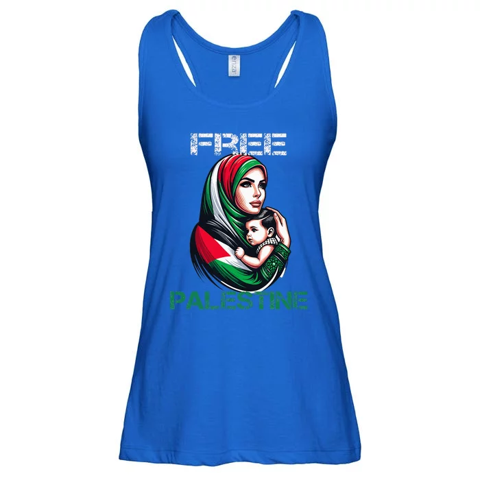 I Love Free Palestine Mother Children Gaza Strip Palestinian Ladies Essential Flowy Tank