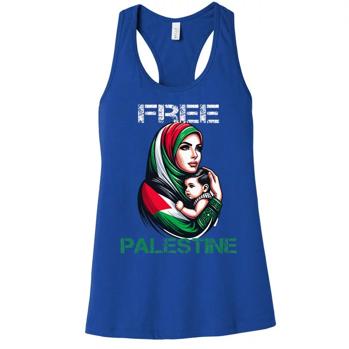 I Love Free Palestine Mother Children Gaza Strip Palestinian Women's Racerback Tank