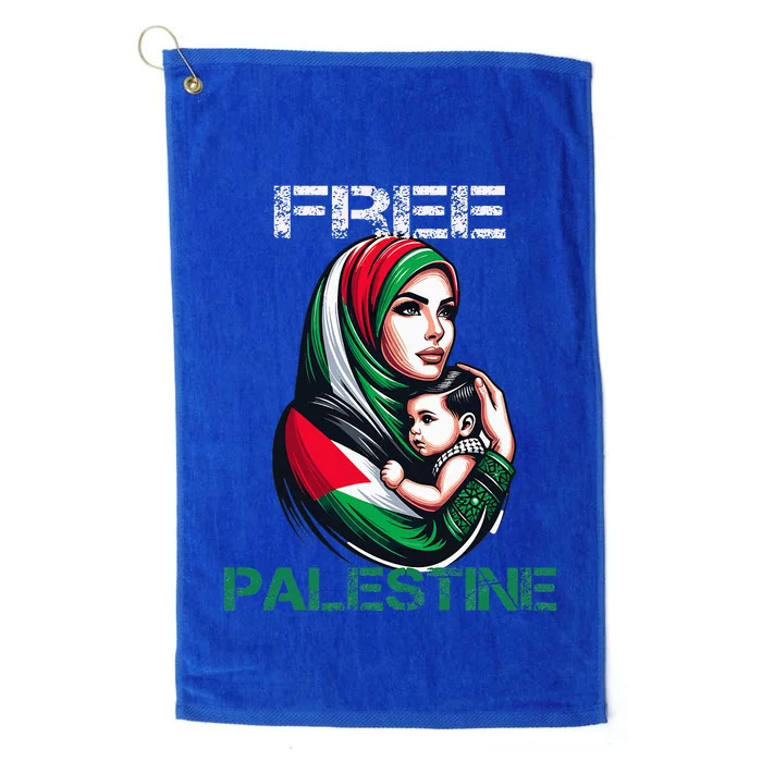 I Love Free Palestine Mother Children Gaza Strip Palestinian Platinum Collection Golf Towel