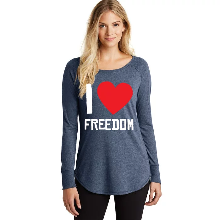 I Love Freedom Gift Free Proud Gift Country Pride Quote Saying Gift Women's Perfect Tri Tunic Long Sleeve Shirt