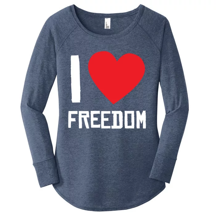 I Love Freedom Gift Free Proud Gift Country Pride Quote Saying Gift Women's Perfect Tri Tunic Long Sleeve Shirt