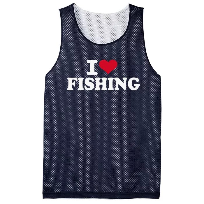 I Love Fishing Mesh Reversible Basketball Jersey Tank