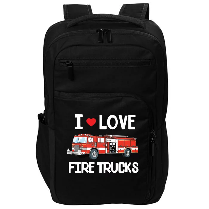 I Love Fire Trucks Kids Impact Tech Backpack