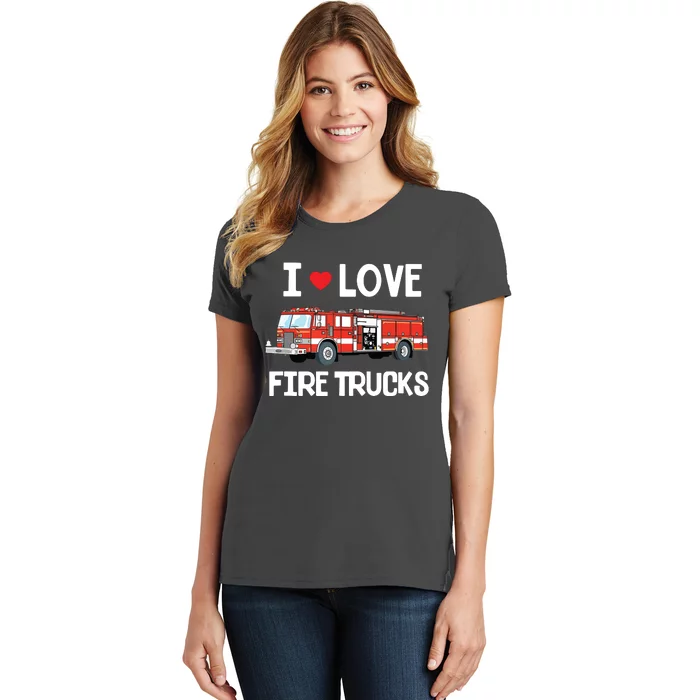 I Love Fire Trucks Kids Women's T-Shirt