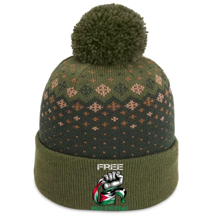 I Love Free Palestine Flag Save Gaza Strip Palestinian The Baniff Cuffed Pom Beanie