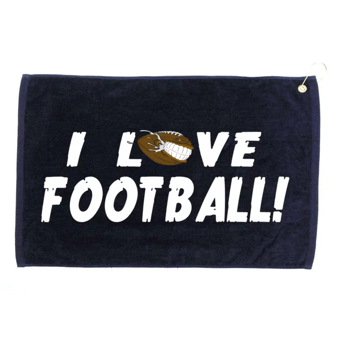 I Love Football Funny Gift Great Sport Funny Gift Grommeted Golf Towel