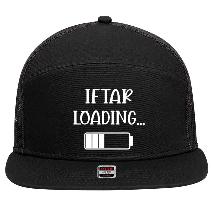 Iftar Loading Funny Muslim Ramadan Kareem Fasting Gift For Ramadan Mubarak 7 Panel Mesh Trucker Snapback Hat