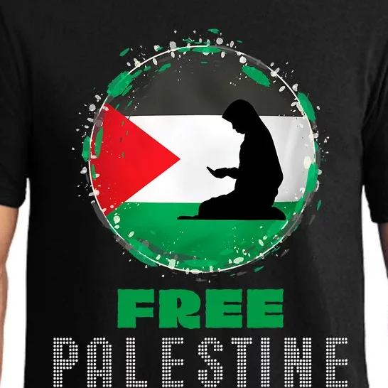 I Love Free Palestine Flag Save Gaza Strip Palestinian Gifts Pajama Set