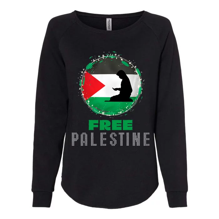 I Love Free Palestine Flag Save Gaza Strip Palestinian Gifts Womens California Wash Sweatshirt